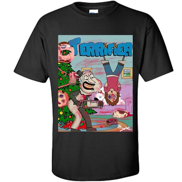 Art The Clown T Shirt Terrifier X Family Guy Shirt Tee Original Signed Art S-3XL - Picture 1 of 5